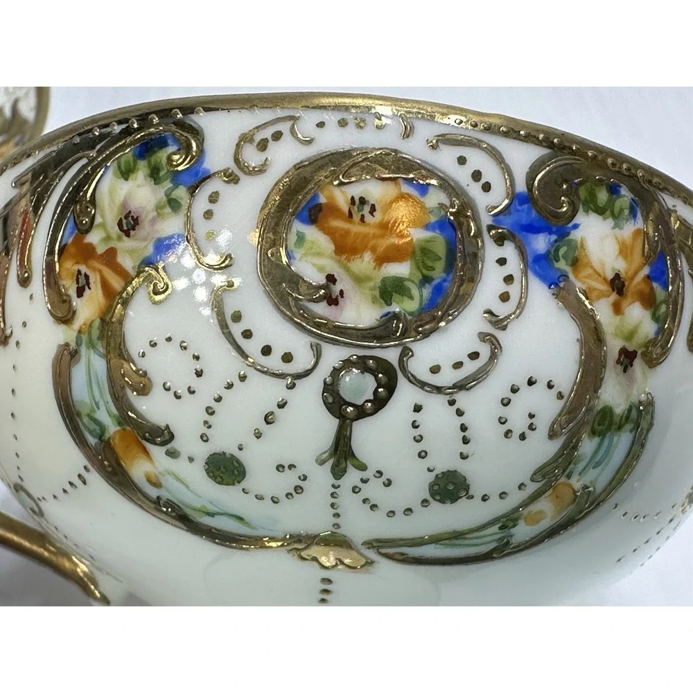 Vintage Yoshino China Made in Japan Teacup and Saucer Hand Painted
